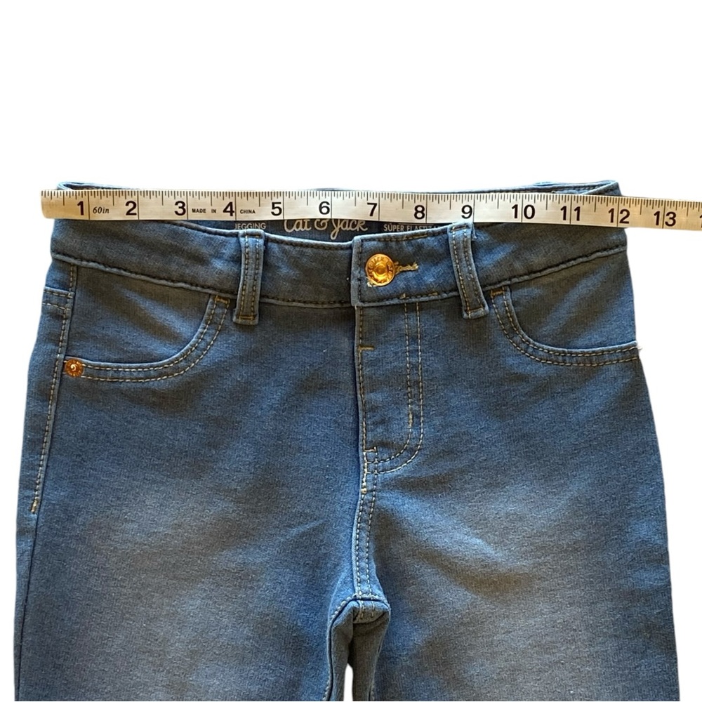 Cat & Jack Girls Blue Faux Denim Pants Size 6/7 Stretchy Great Condition! - Picture 6 of 9